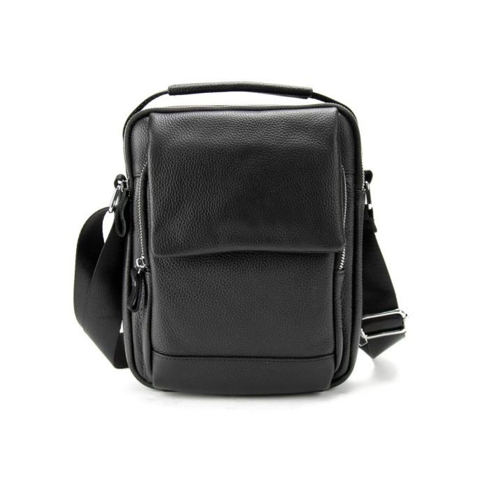 Мессенджер кожаный с ручкой Tiding Bag A25F-FL-9747A