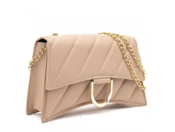 Кросбоді вигнутої форми в еко-шкірі Lilly P4-377B біж