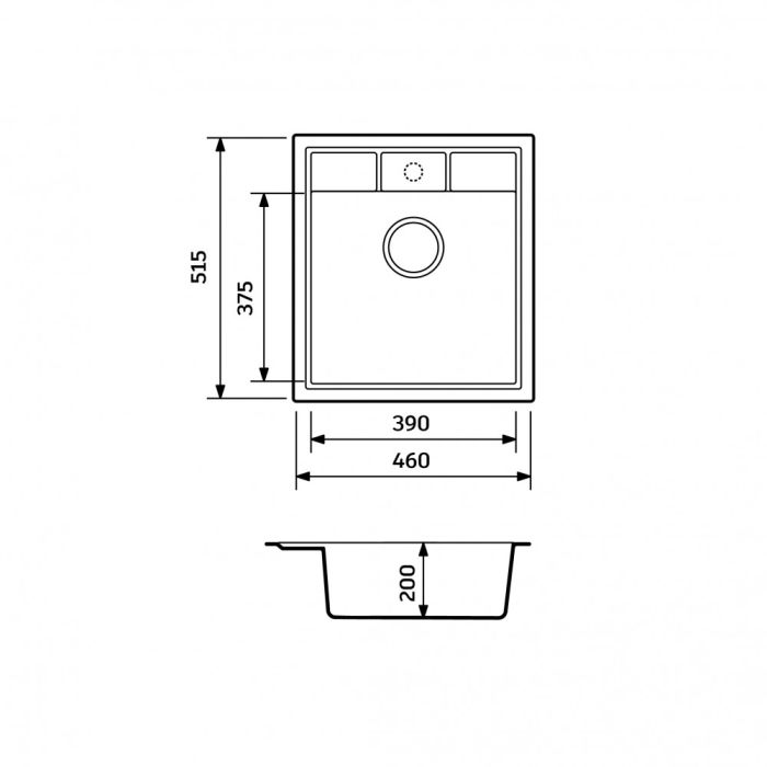 Кухонная мойка Adamant BRICK avena 460x515x200 мм, без крыла