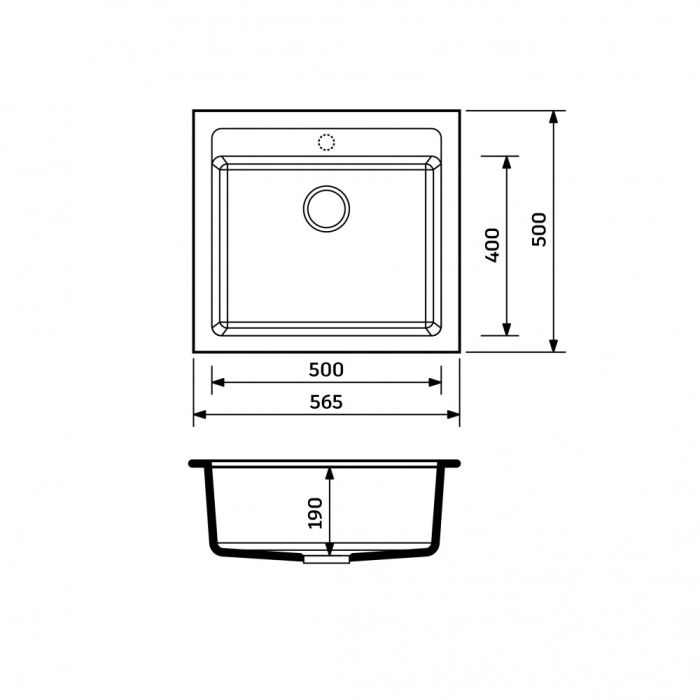 Кухонная мойка Adamant STEP old stone 565x500x190 мм, без крыла