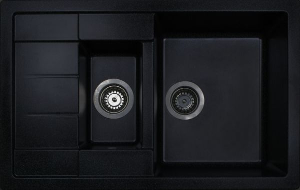 Кухонна мийка Adamant ANILA PLUS антрацит 775x495x200 мм, з крилом