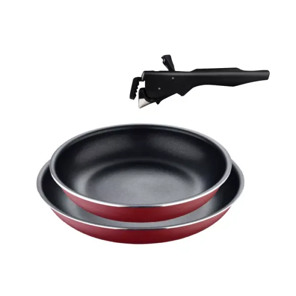 Набір сковорідок зі знімною ручкою Bergner Click & cook 22/26 см червоний (BG-31605-RD)
