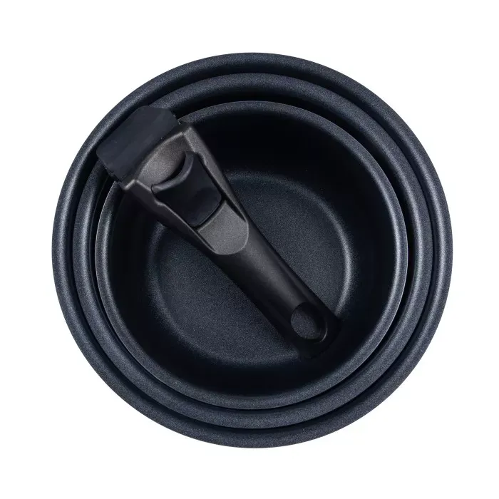 Набір ковшів зі знімною ручкою Bergner Click & cook 16/18/20 см 4 предмета (BG-31608-RD)