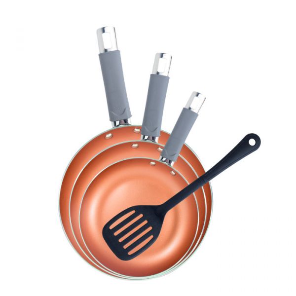 Набір сковорідок з лопаткою Bergner Loja reeco 18/22/26 см (BGEU-5582)