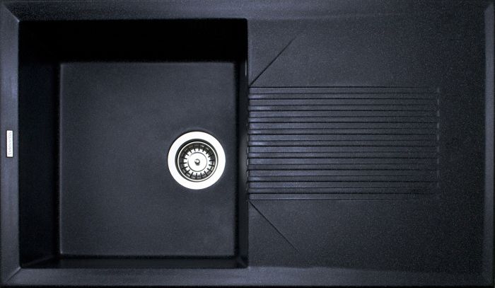 Кухонная мойка Adamant NOVAK черный металлик 850x500x240 мм, с крылом