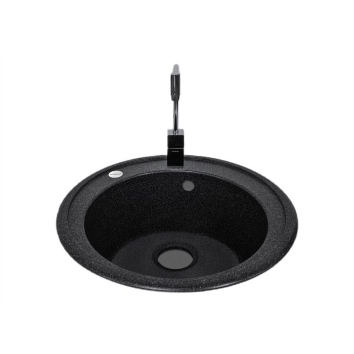 Кухонная мойка Adamant SUN черная d 510x200 мм, без крыла