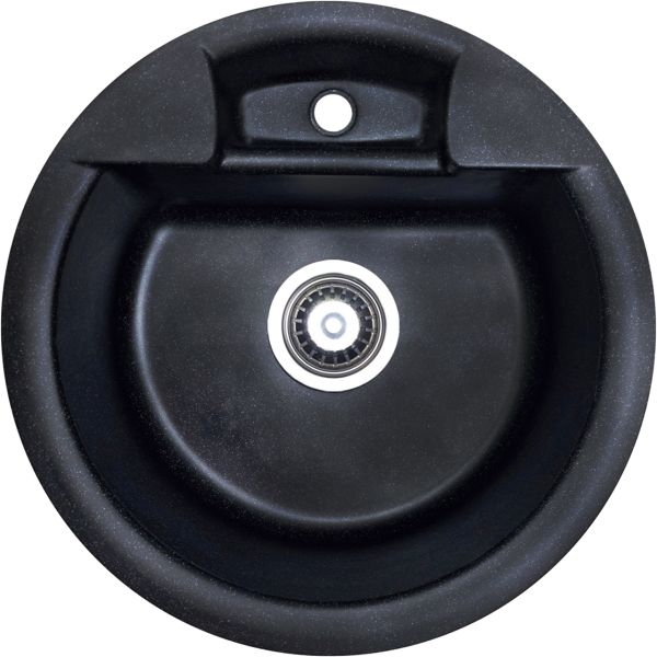 Кухонна мийка Adamant FINE чорна d 470x190 мм, без крила