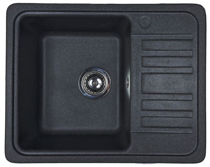 Кухонна мийка Adamant SMALL чорна 570x455x180 мм, з крилом