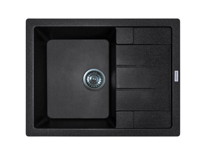 Кухонная мойка Adamant ANILA черная 645x495x200 мм, с крылом
