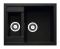 Кухонная мойка Adamant DUPLEX черная 610x495x200 мм, с дополнительной чашей