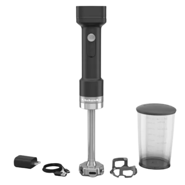 Блендер KitchenAid Go 5KHBRV71BM 12V занурювальний бездротовий зі знімною батареєю, з акумулятором, матовий чорний