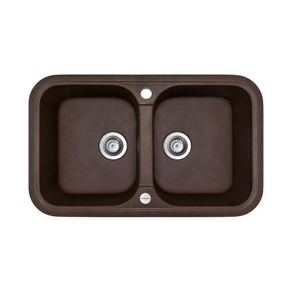 Кухонна мийка Adamant TWINS коричнева 765x470x190 мм, 2 повнорозмірні чаші