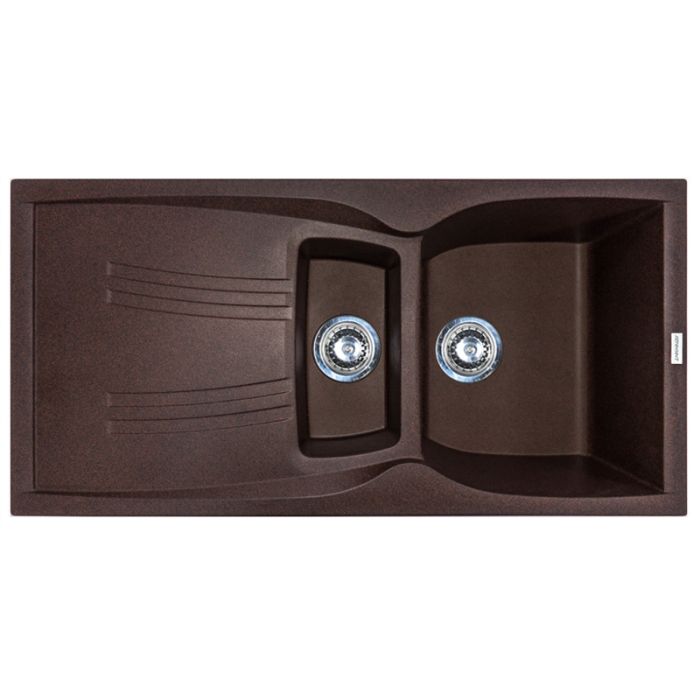 Кухонная мойка Adamant NEW LINE PLUS коричневая 975x495x235 мм, с крылом