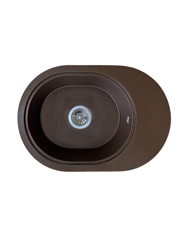 Кухонная мойка Adamant OVALE коричневая 610x420x180 мм, с крылом