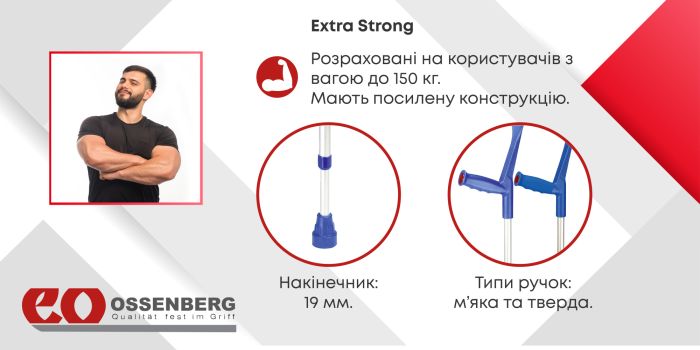 Підлокітна милиця Ossenberg Klassiker 220 DSKGr Soft сірий (220 DSKGr-1684)