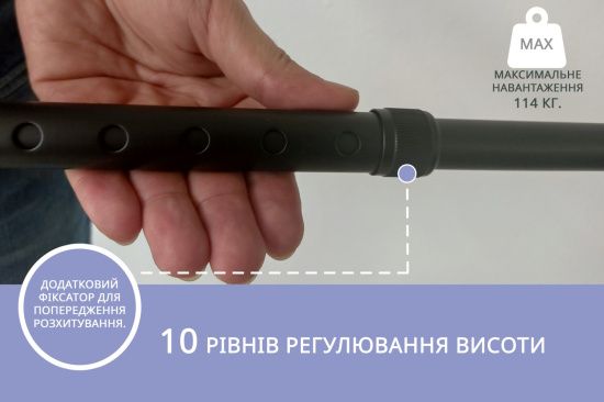 Тростина алюмінієва телескопічна Doctor Life 10100/C/E/BL чорний (10100/C/E/BL-2449)