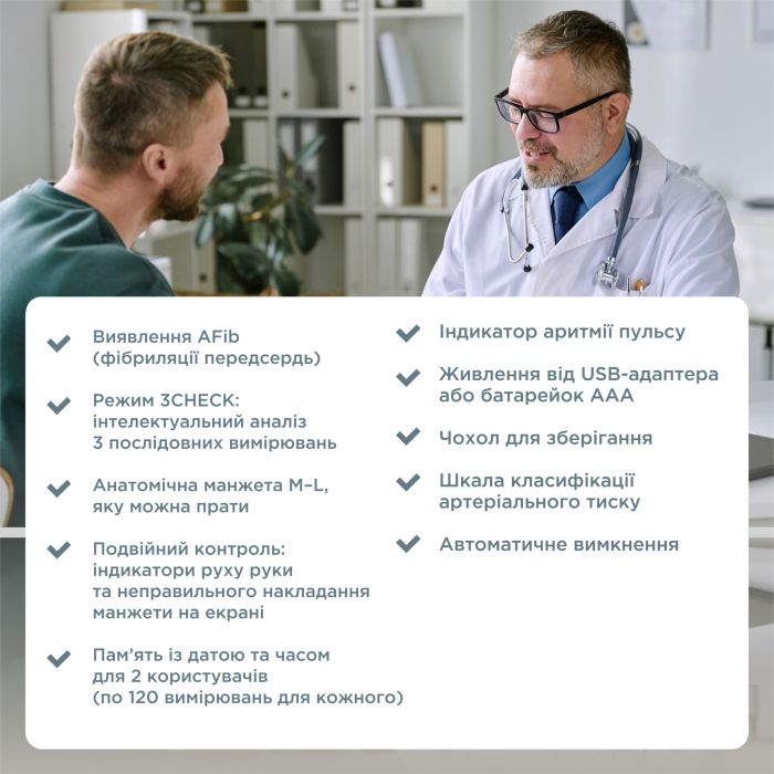 Автоматичний тонометр B.Well TH-75 з виявленням фібриляції передсердь AFib  (TH-75-2650)