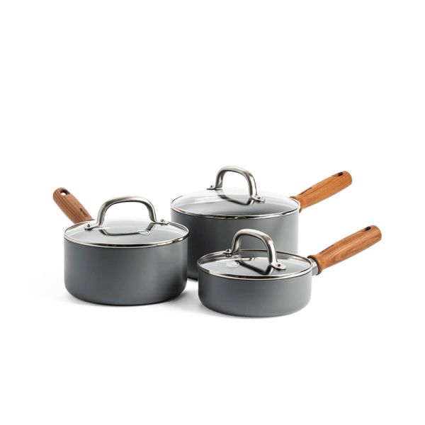 Набір ковшів з кришками GreenPan Mayflower Pro, 16/18/20 см, 1,05/2,1/3,1 л з керам. покриттям