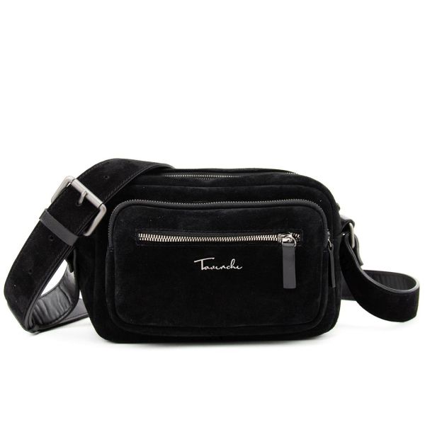 Замшеве м'яке невелике кросбоді Tavinchi CH-0235A-Y чорне