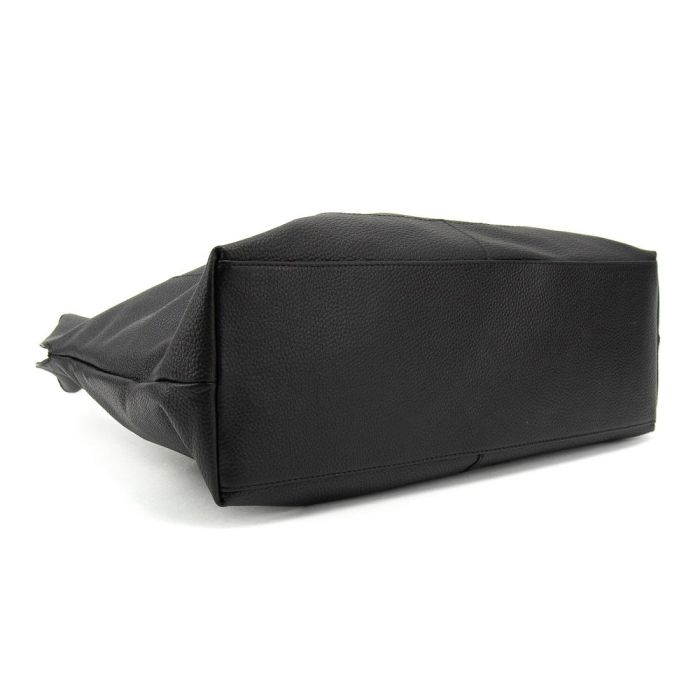 Жіноча містка шкіряна сумка на плече Tavinchi CH-555A-FL чорна