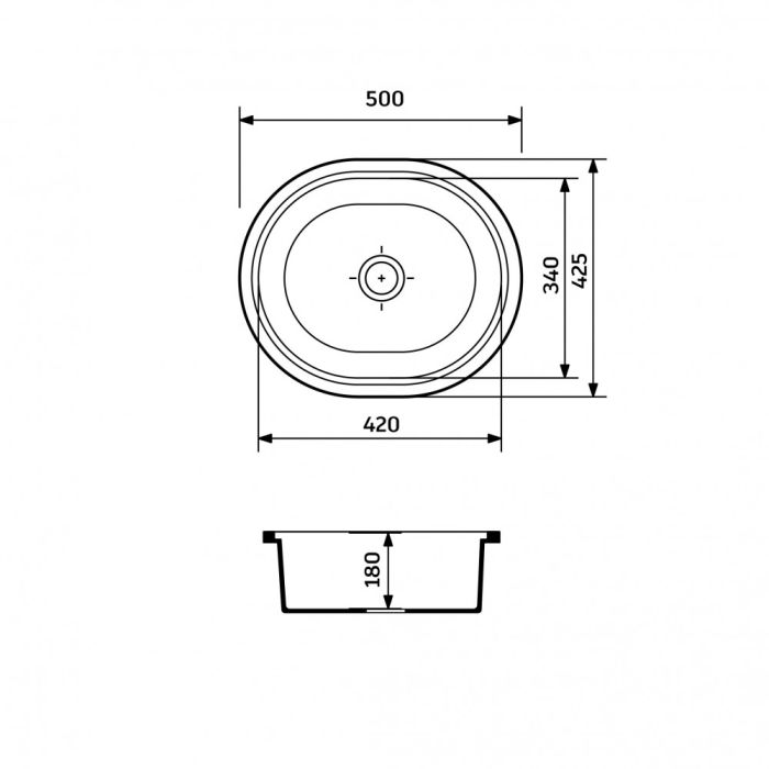 Кухонная мойка Adamant CIRCUM terra-cotta 500x425x180 мм, без крыла