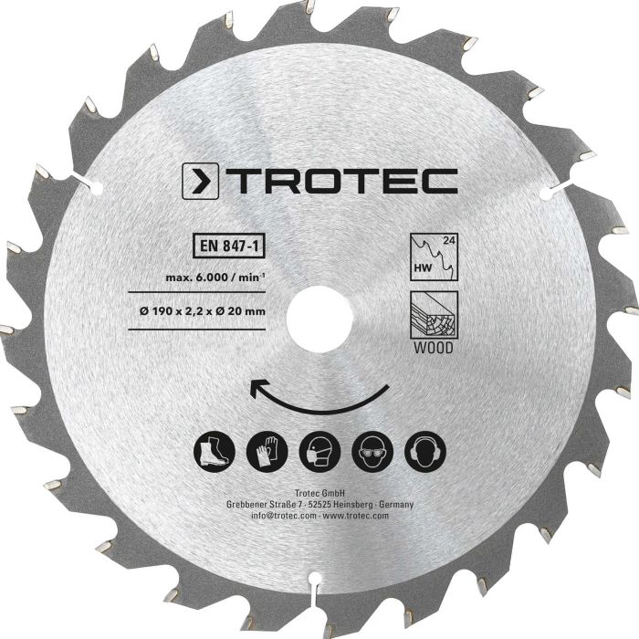 Диск пильный Trotec 190х20х2,2 HW24 Wood (3 шт) (6215001330)