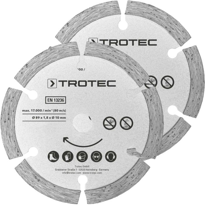 Диск відрізний алмазний Trotec 2 Diamond 89х10х1,8 (2 шт) (6215001302)