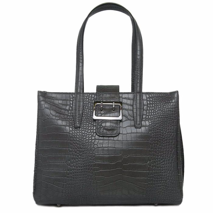 Шкіряна сіра сумка під рептилію Firenze Italy F-IT-7607G