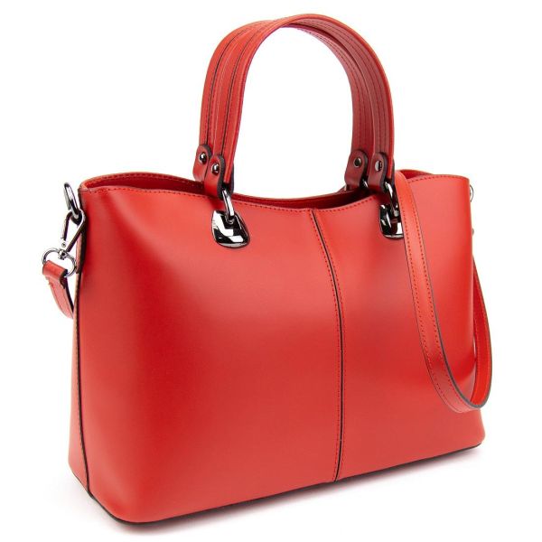 Червона шкіряна сумка середніх розмірів Firenze Italy F-IT-7627R