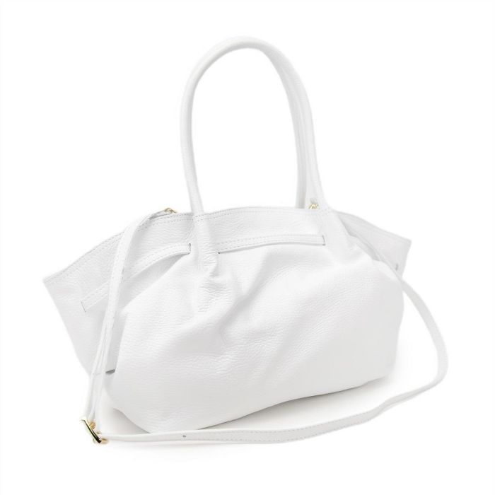 Класична зручна шкіряна жіноча повсякденна сумка Firenze Italy F-IT-7635W біла