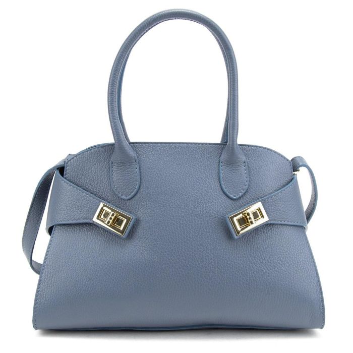 Сумка жіноча класична невелика шкіряна Firenze Italy F-IT-7688BL-S блакитна