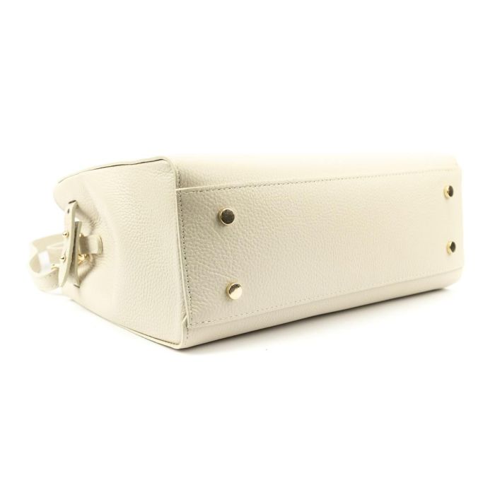 Шкіряна класична жіноча стильна сумка Firenze Italy F-IT-86008B бежева