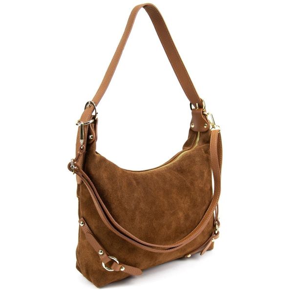 Замшева жіноча сумка Firenze Italy F-IT-86111C коричнева