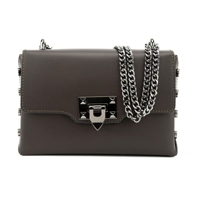 Женская кожаная сумка с цепочкой Firenze Italy F-IT-9812DB шоколад