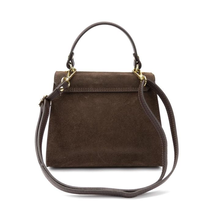 Невелика класична замшева сумочка Firenze Italy F-IT-98667DB шоколад