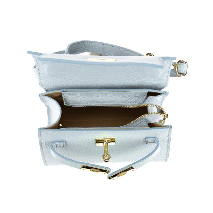 Невелика класична шкіряна сумочка Firenze Italy F-IT-9866BL Блакитний