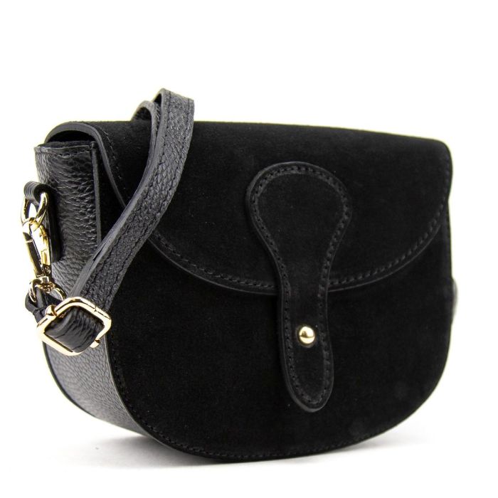 Маленьке кросбоді з округлим клапаном на застібці Firenze Italy F-IT-9876A чорний