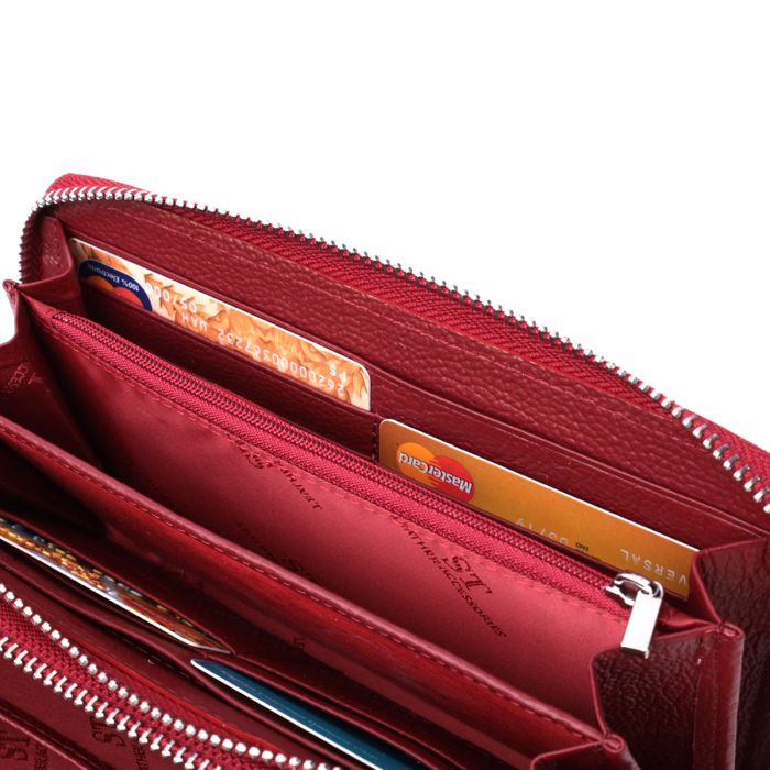 Фактурний клатч на два відділення з лакованої натуральної шкіри ST Leather 22692 червоний