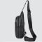 Шкіряний чорний слінг на два відділи Tiding Bag FL-A25F-8803A