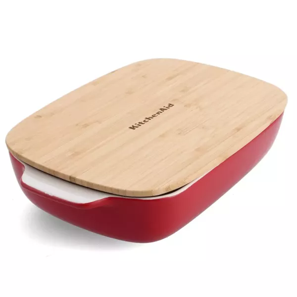 Форма для випічки з кришкою KitchenAid керамогранітна, 8,8х24,8х40,4 см, 3,8 л, колір червоний (CC006108-001)