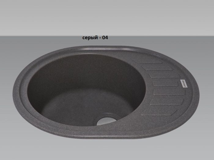 Кухонная мойка Adamant OVUM графит 615x495x200 мм, с крылом