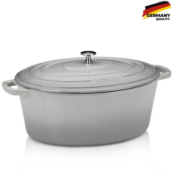 Утятница чугунная с крышкой KELA Calido (12609) 36х29х15 см 9,3 л серая