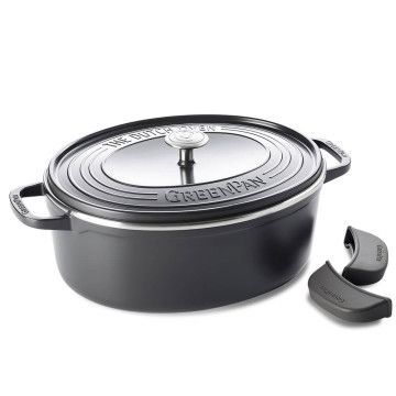 Утятница с крышкой GreenPan Featherweights 25 см 6,2 л с керамическим покрытием черный (CC002222-001)