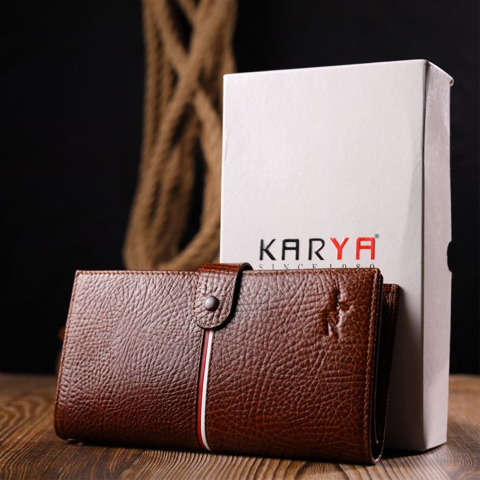 Клатч из натуральной кожи KARYA 21180 коричневый