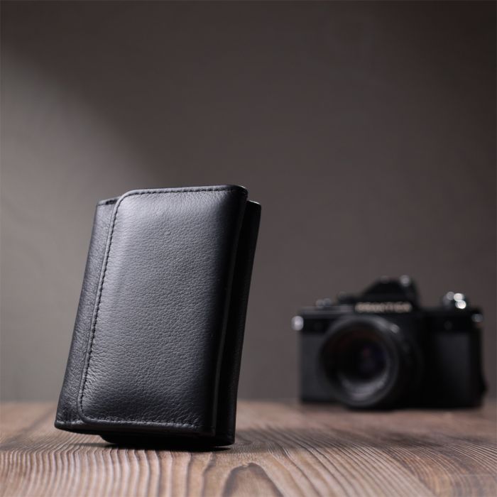 Гаманець для жінок з натуральної шкіри горизонтального формату ST Leather 22722 чорний