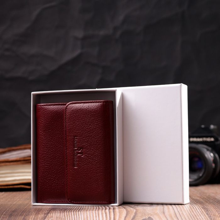 Кожаный женский кошелек с монетницей ST Leather 19492 бордовый