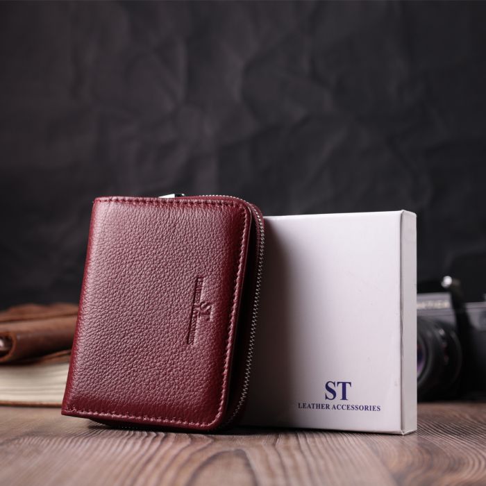 Женский кошелек среднего размера из натуральной кожи ST Leather 22551 бордовый