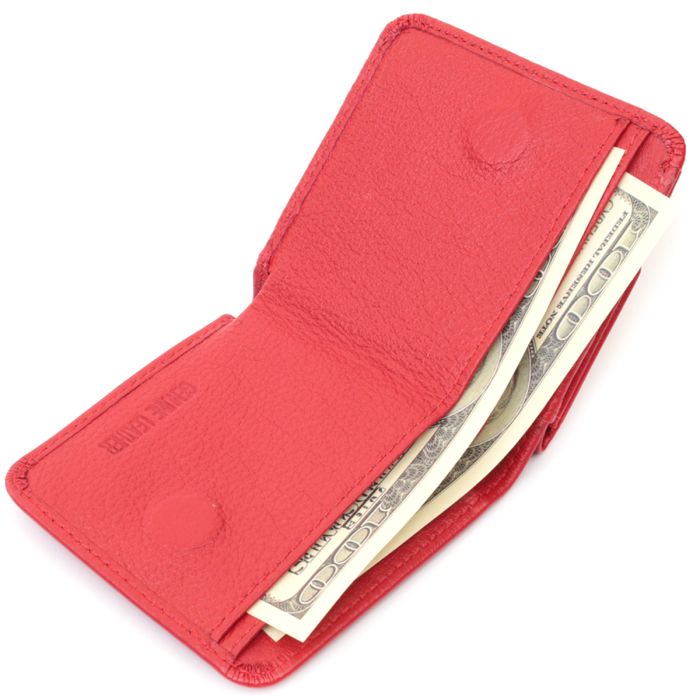 Женский компактный кошелек с карманом для монет из натуральной кожи ST Leather 22689 красный