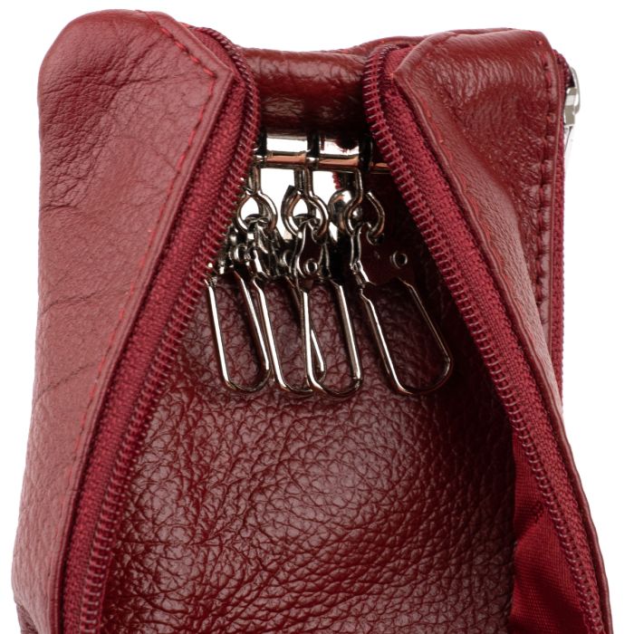 Ключниця-гаманець з кишенькою жіноча ST Leather 19352 бордова