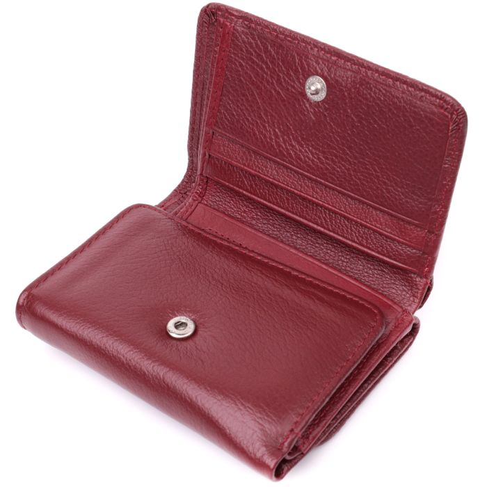 Шкіряний цікавий гаманець для жінок ST Leather 22507 бордовий